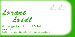 lorant loidl business card