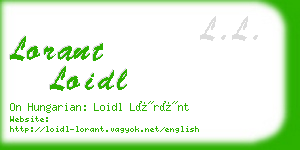 lorant loidl business card